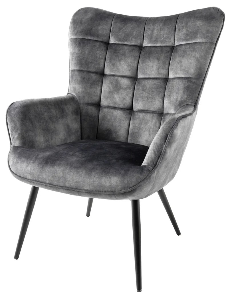 Kreslo Scandinavia sivá s taburetkou