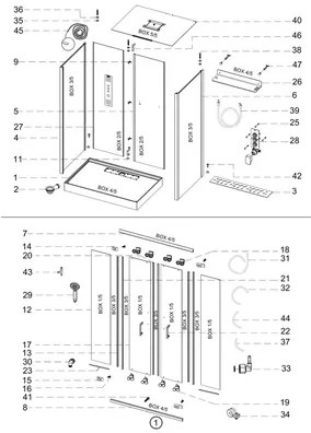 Sprchový box Aurlane Urban 2 XXL 160x85 cm