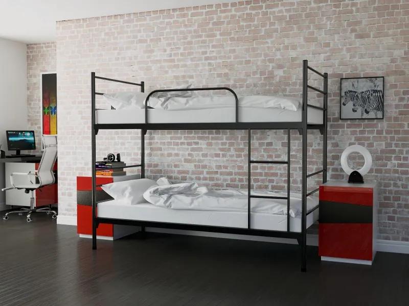 Patrové rozkladacie posteľe kovové 2v1 90 x 200 cm