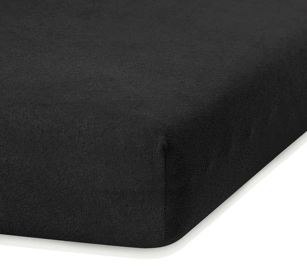 Froté prestieradlo s gumou AmeliaHome Ruby čierne