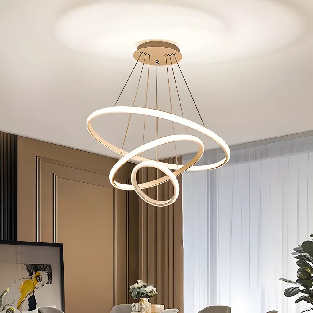 Toolight Toolight, závesné svietidlo 100cm, 60W, 3000K, LHJ010-CP4, zlatá matná, OSW-50003
