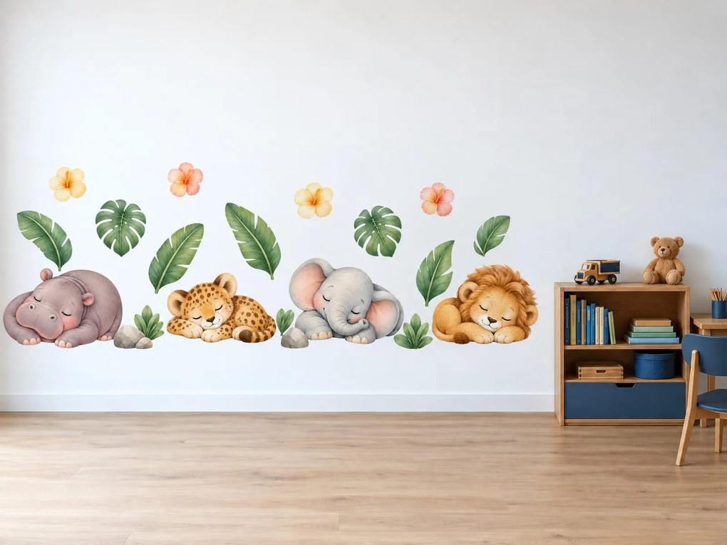 Spící safari mláďátka arch 75 x 100 cm