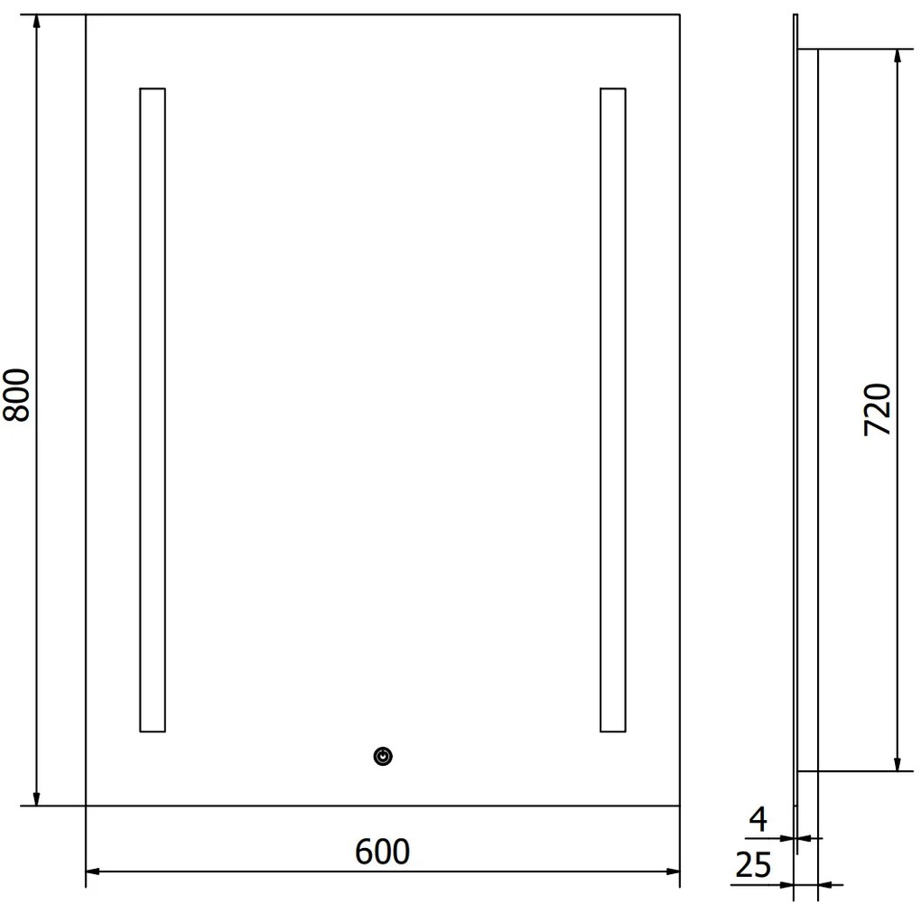 Mexen Remi, LED kúpeľňové zrkadlo s podsvietením 60x80 cm, 6000K, ochrana proti zahmlievaniu, 9804-060-080-611-00