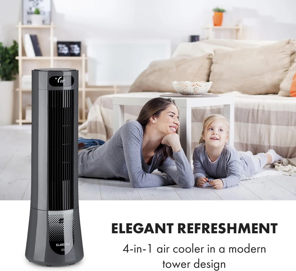 Klarstein Skyscraper Frost, ochladzovač vzduchu, 45 W, 7 l, 2 x chladiaci box, mobilný