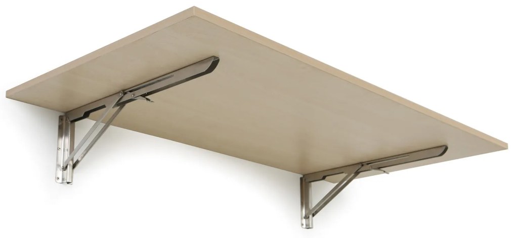 Sklápací stôl na stenu, 120x60 cm, nosnosť 30 kg, breza