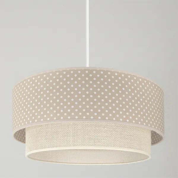BRILAGI-LED Závesný luster na lanku BOHO BOBO 1xE27/60W/230V, priemer 40 cm, s bodkami, béžová/krémová