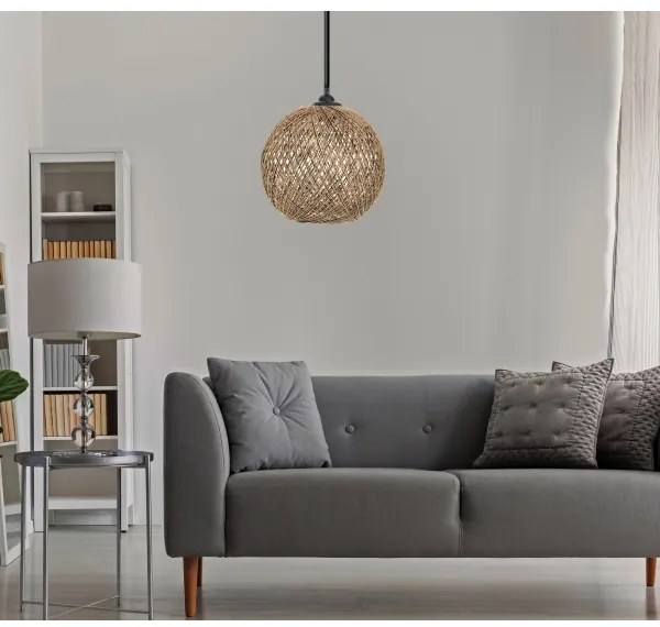 Luster na lanku JUTE 1xE27/60W/230V hnedá