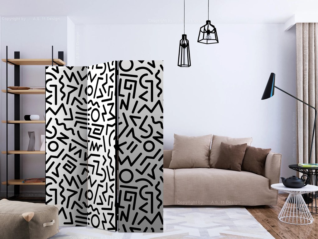 Artgeist Paraván - Black and White Maze [Room Dividers]