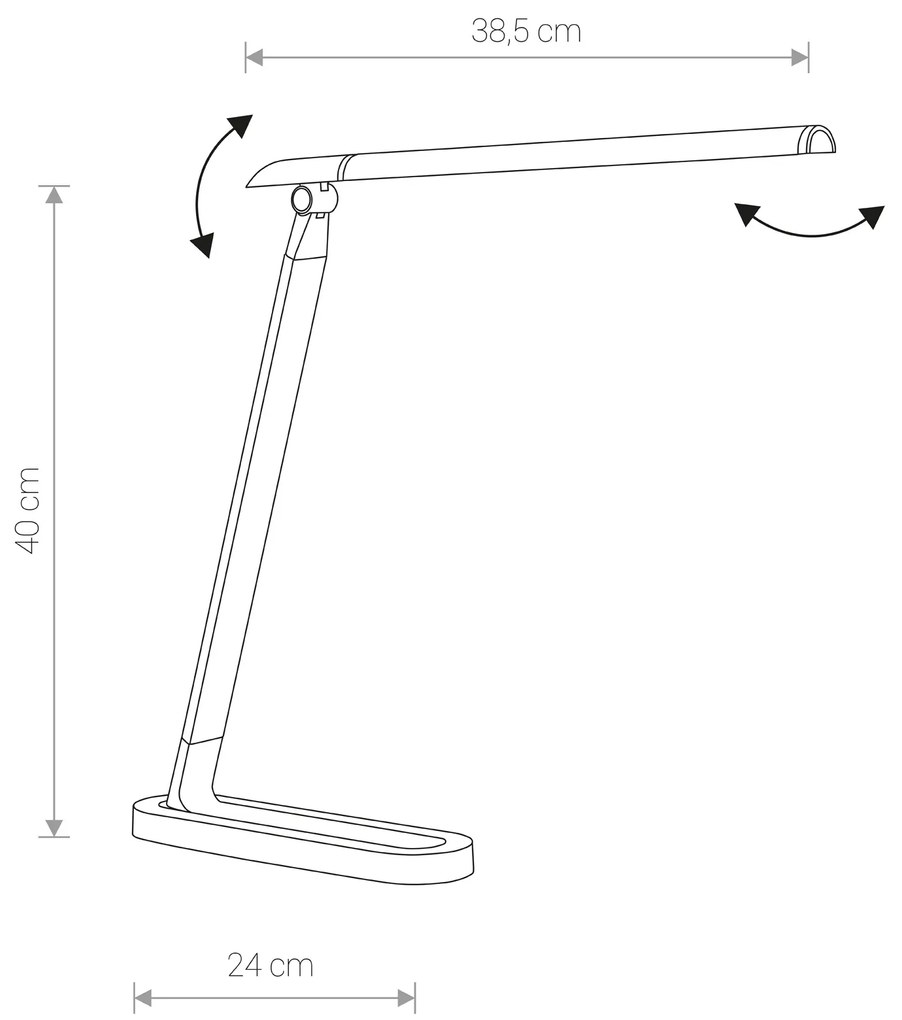 NOWODVORSKI Stolná kancelárska LED lampa CHIC, 7,5 W, denná biela, čierna, strieborná