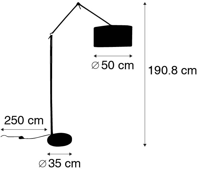 Moderná stojaca lampa zlatý zamatový tienidlo sivý 50 cm - Editor