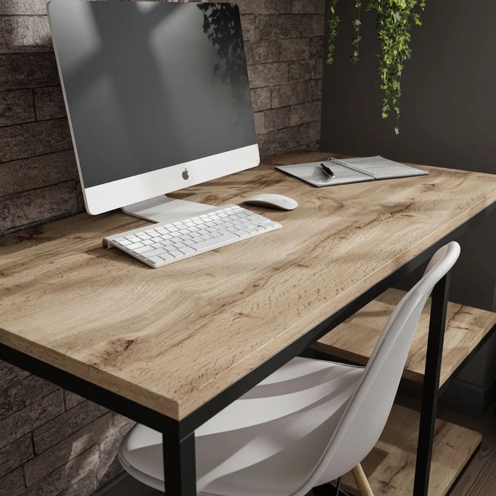 PISACÍ STÔL KARL II ČIERNY / DUB WOTAN 120 cm