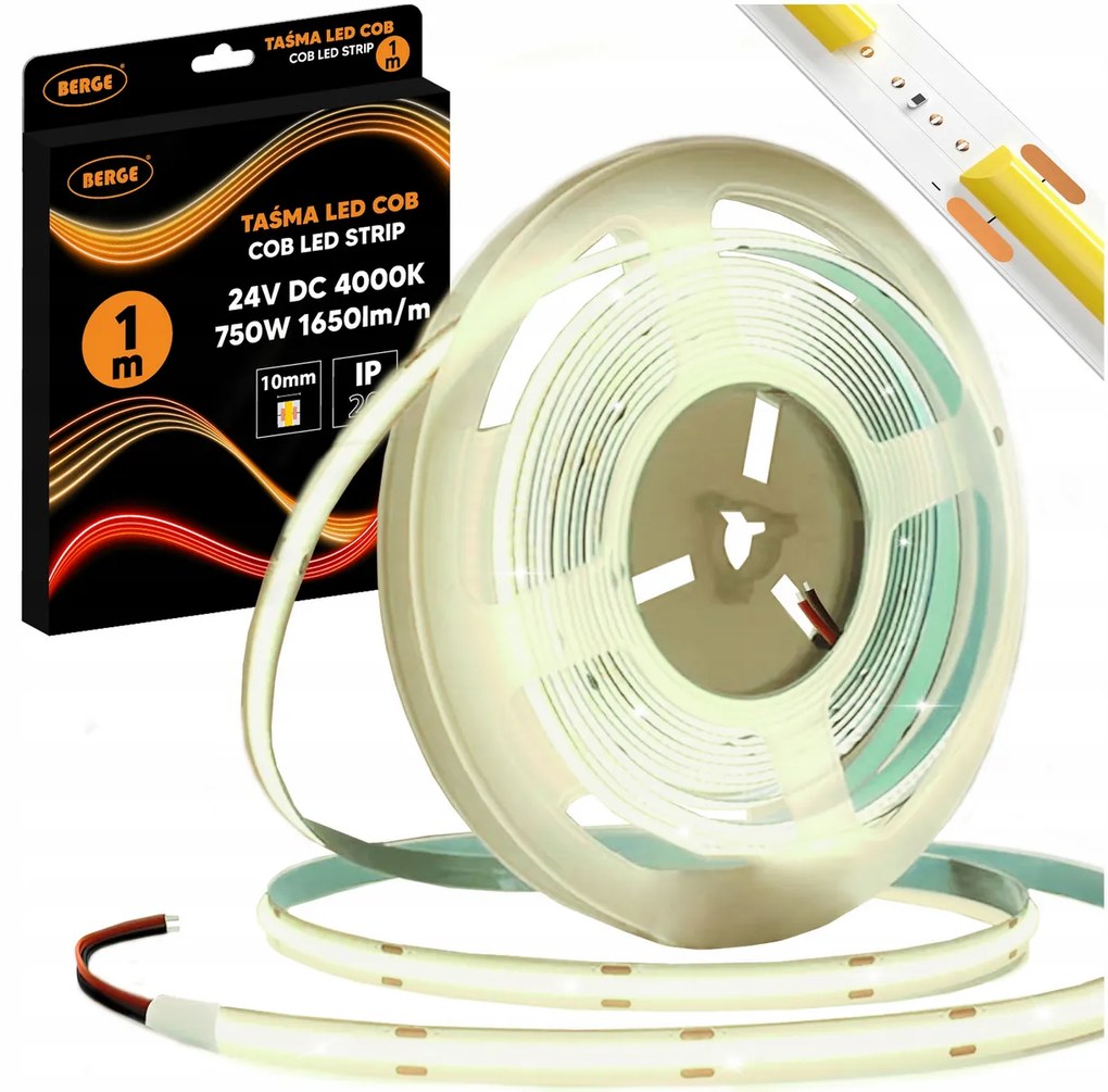 BERGE LED pásik COB Neon 24V - 528D - 15W/m - IP20 - 1650lm - 1m - neutrálna farba
