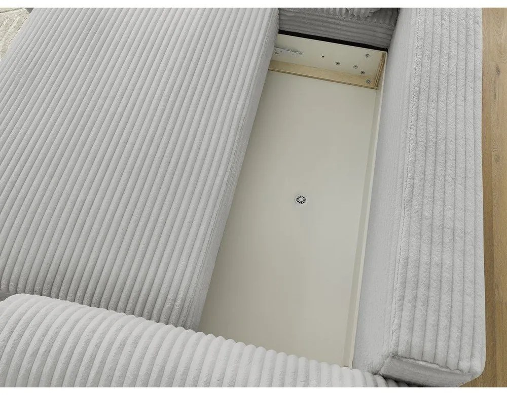 Svetlosivá menčestrová rozkladacia rohová pohovka (ľavý roh) Lucien – Bobochic Paris