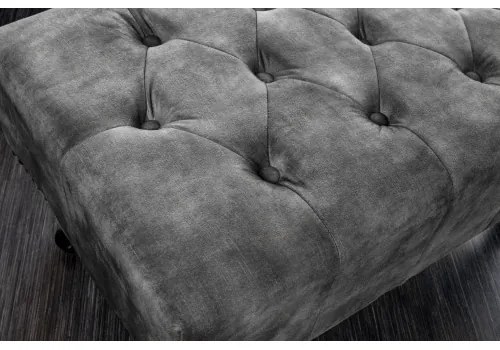 Taburetka 43521 Chesterfield Zamat šedá - Komfort-nábytok