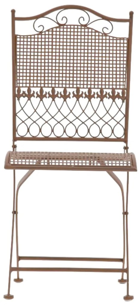 Kovová skladacia stolička Kiran (SET 2 ks) - Hnedá antik