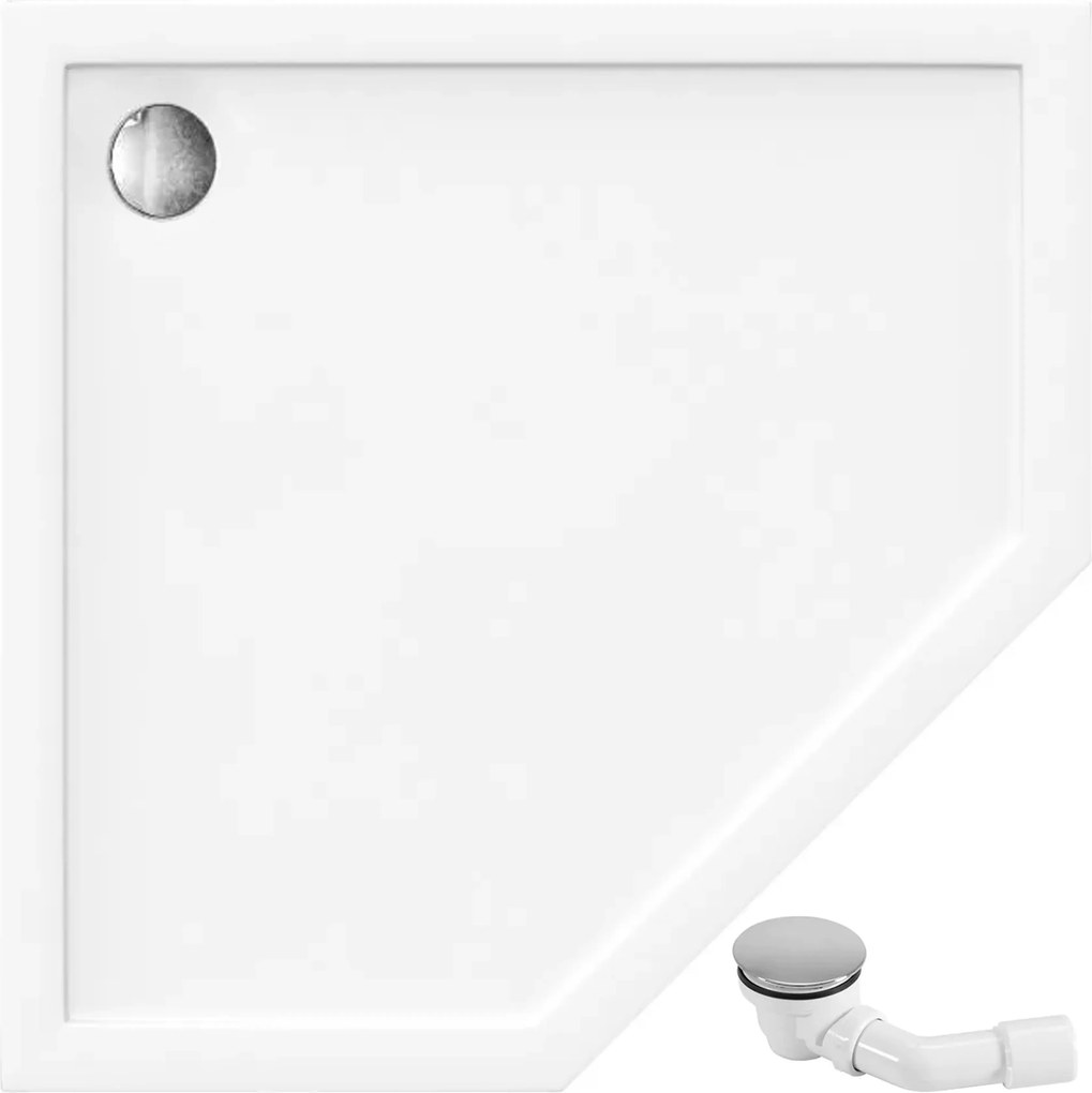 Rea Diamond, sprchovací kút 90x90x200 cm + čierna sprchová vanička, KPL-15622