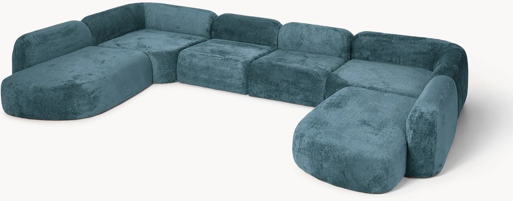 Modulárna XL pohovka z plyšového buklé Wolke