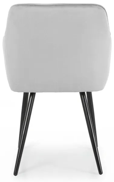 Sada dvoch jedálenských stoličiek DIAMANT zamatové, sivé / čierne nohy (2 ks)