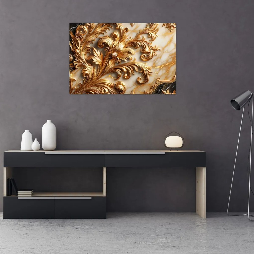 Obraz - Mramor so zlatom (90x60 cm)