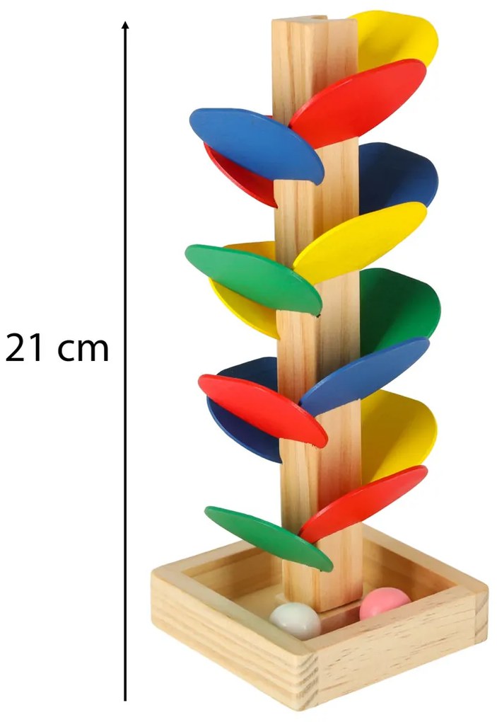 KIK Montessori drevený kulodrom – vzdelávacia veža s guľôčkami