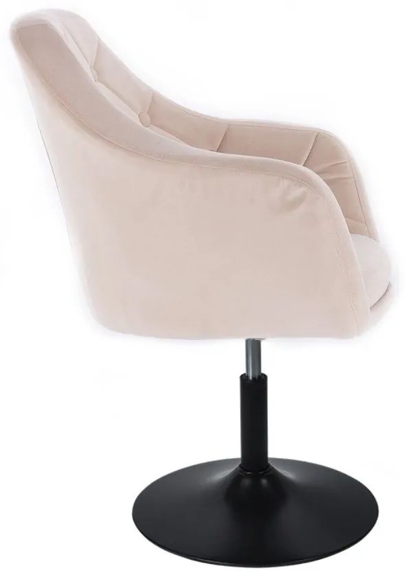 LuxuryForm DESIGN Kreslo ANDORA VELUR na čiernom tanieri - krémové