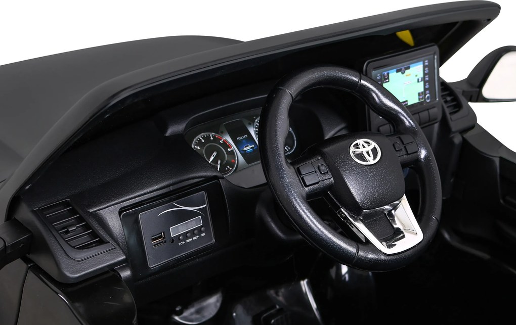 Ramiz Toyota Hilux na batérie pre deti Čierny pickup + pohon 4x4 + diaľkové ovládanie