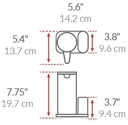 Biely bezdotykový kovový stojan na umývacie prostriedky – simplehuman