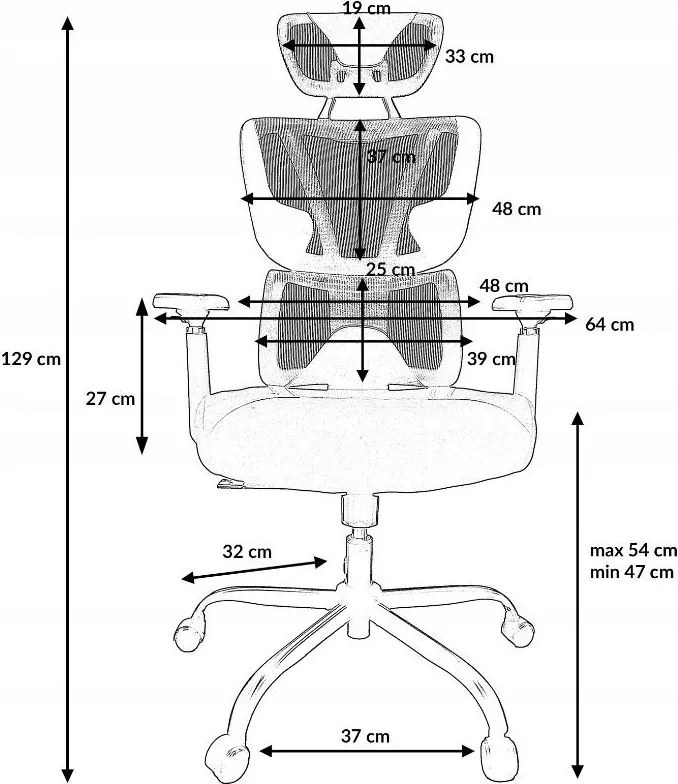 Kancelárska stolička ERGO - čierna - nosnosť 140 kg