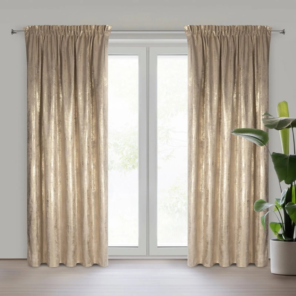 ZATEMŇOVACÍ ZÁVES NA PÁSKE RENIA 140X270 CM VZOROVANÁ