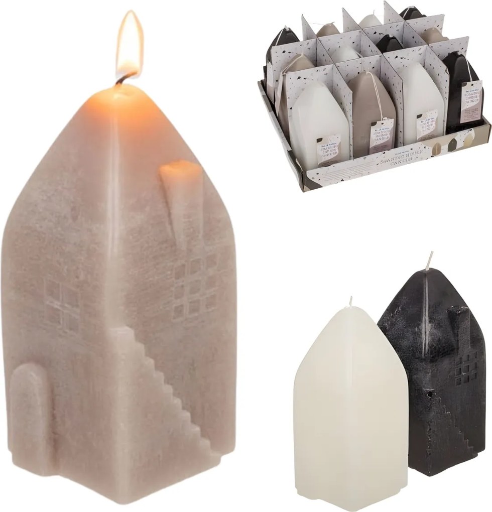 Stĺpová sviečka HOUSIX 13 cm - viac farieb Farba: Čierna