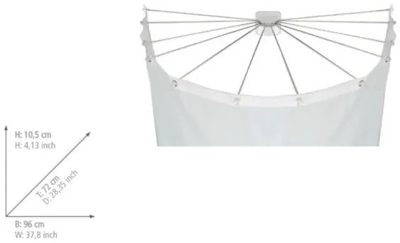 WENKO 23863100 - Sprchový držiak 96x72 cm nerez/biela