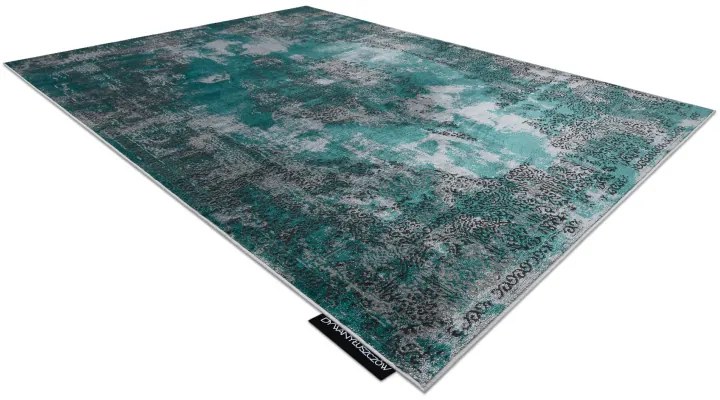 Moderný koberec DE LUXE 6754 Abstrakcia - Štrukturálny zeleno / sivý