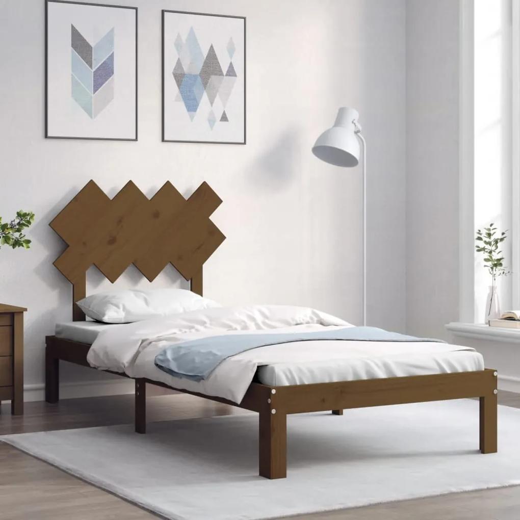 Rám postele s čelom medovohnedý 3FT jednolôžko masívne drevo 3193694