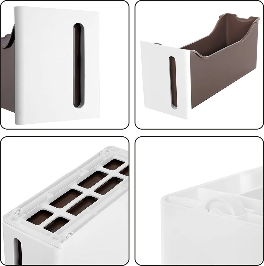 Úzky úložný vozík so 4 zásuvkami 45 x 17 x 83 cm, biely