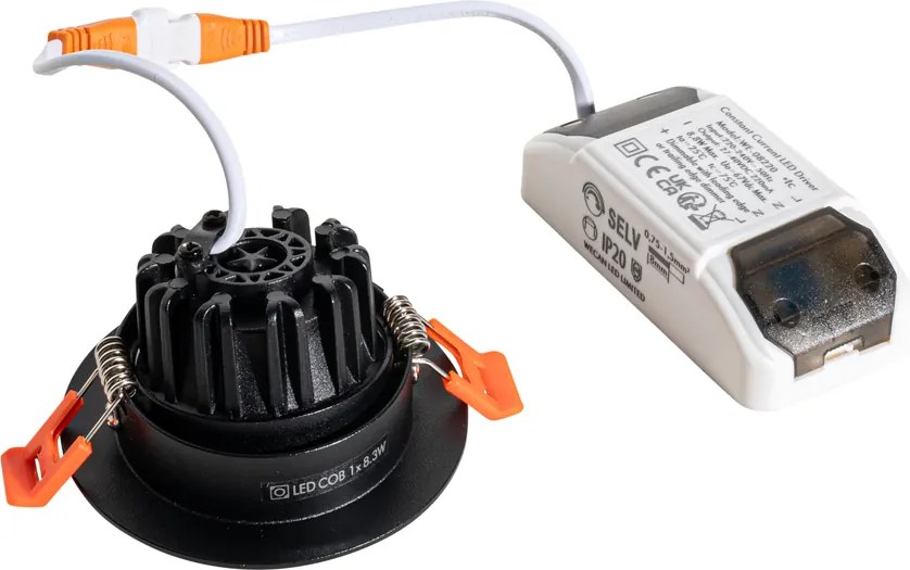 Zapustený reflektor čierny 6,8 cm vrátane LED 750 lm stmievateľný IP23 - Gaius