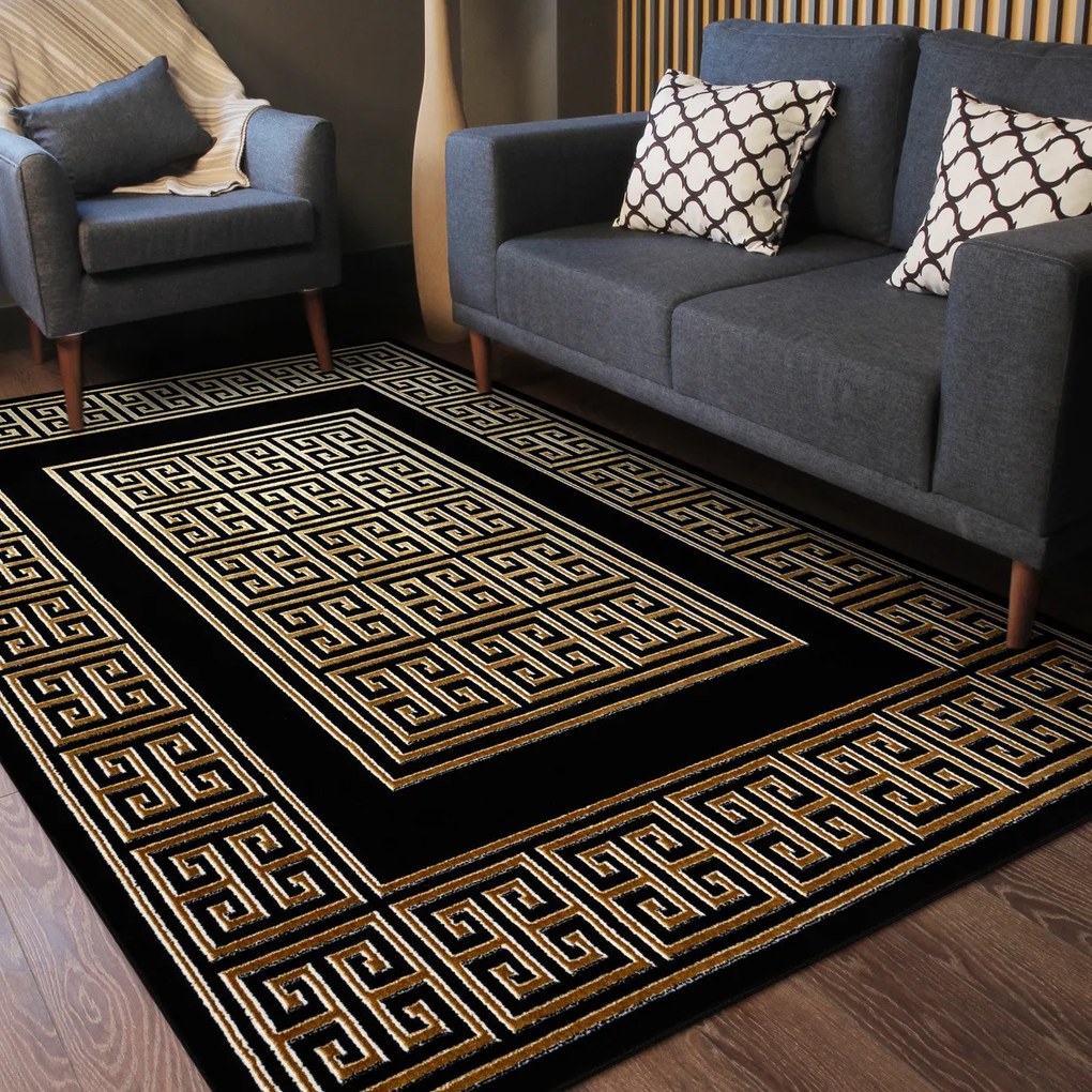 Kusový koberec Allure 1968 black/gold, 160x220, čierna, kancelária, Dywany Łuszczów