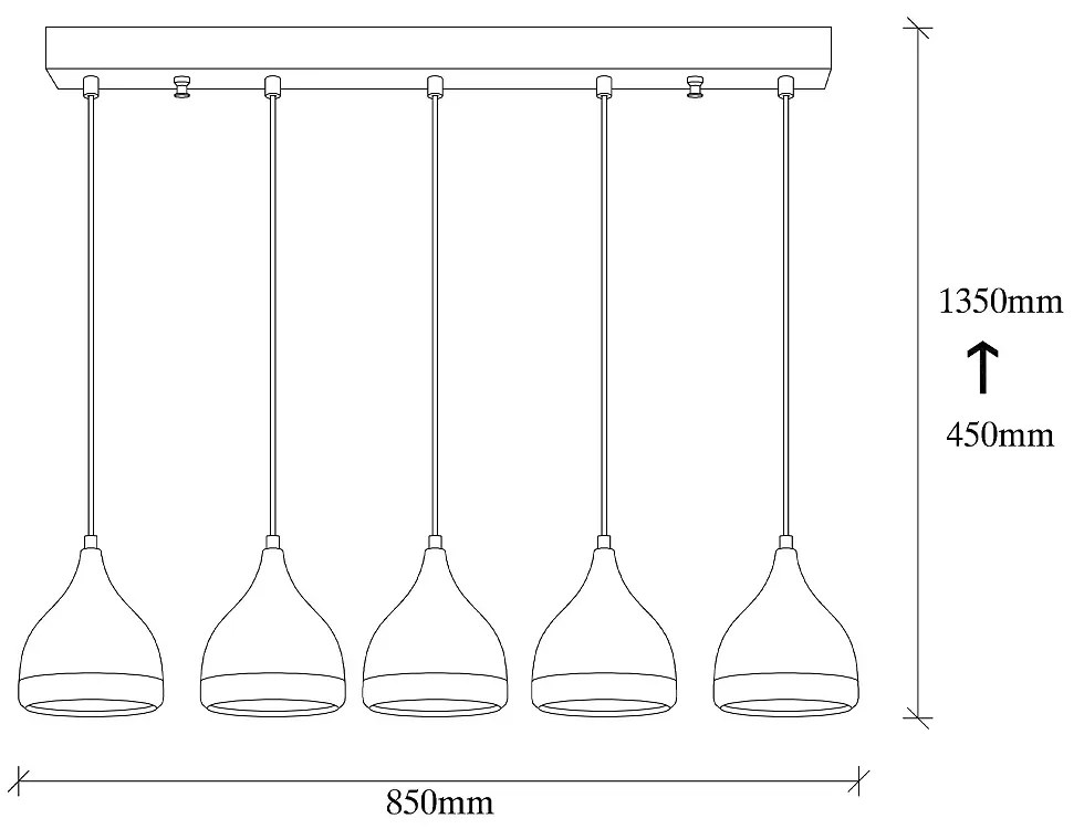 Dizajnový luster Salwah 85 cm čierny