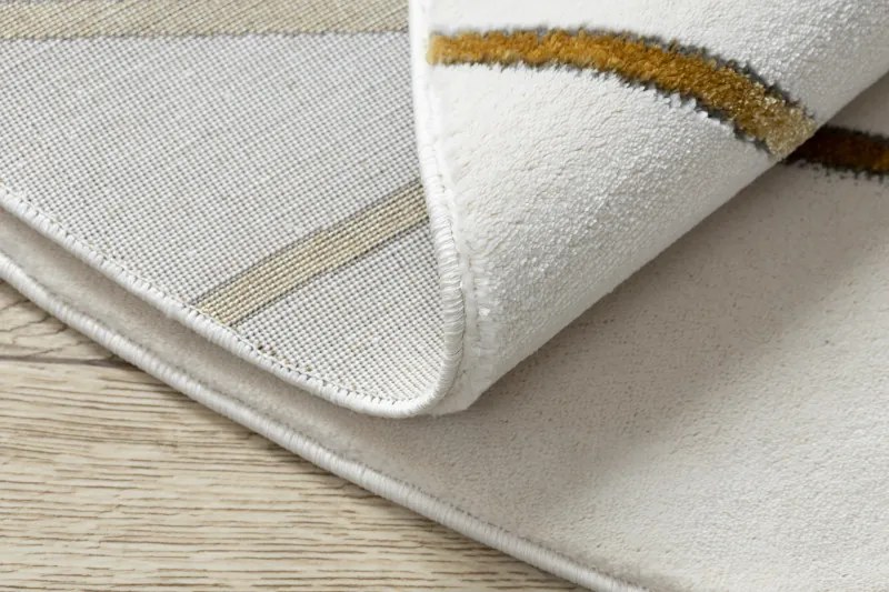 Dywany Łuszczów, Kusový koberec Emerald 1013 cream and gold kruh, 200x200 (priemer) kruh, biela, obývacia izba