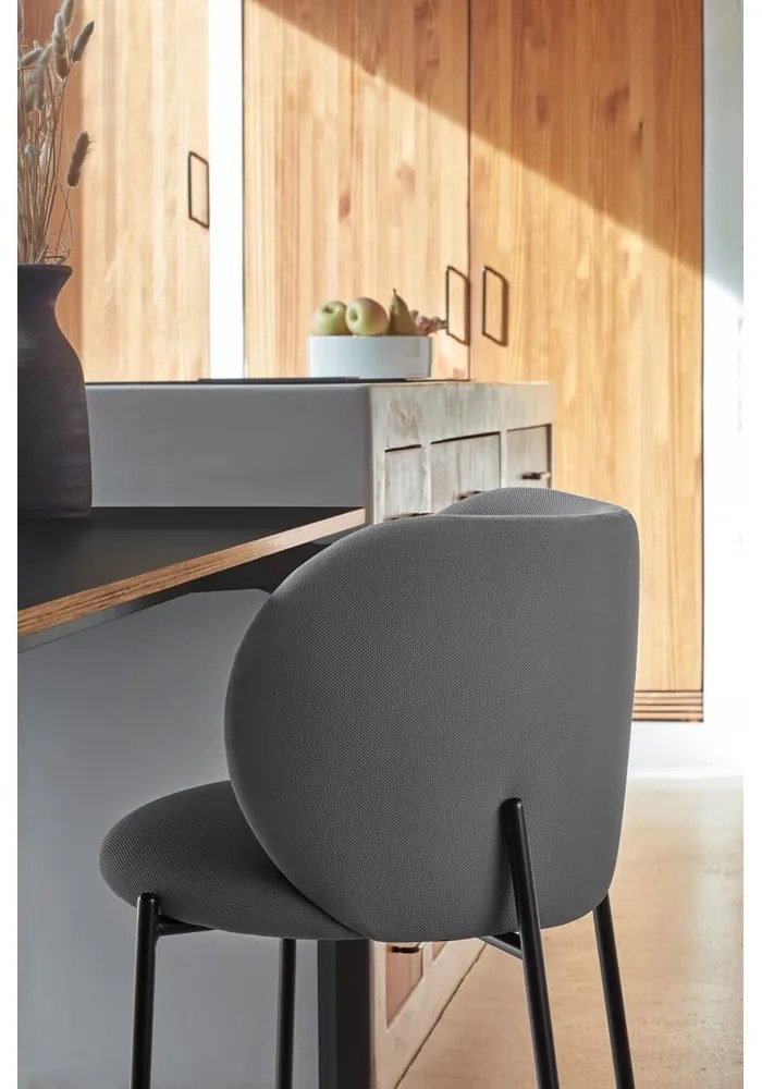 Tmavosivé čalúnené jedálenské kreslá v súprave 2 ks Mogi – Teulat