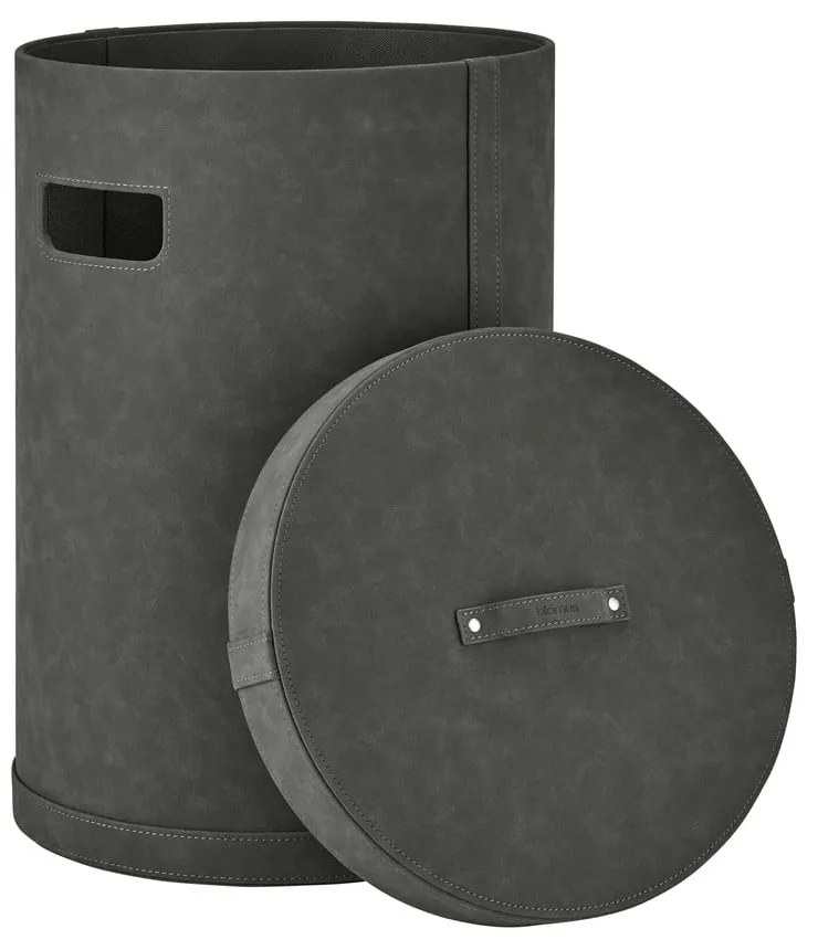 Tmavosivý kôš na bielizeň z umelej kože Sahla M – Blomus