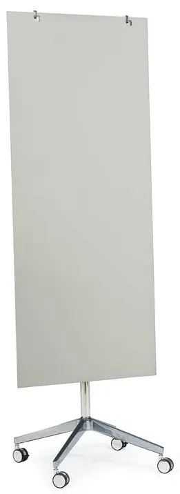 Mobilná sklenená magnetická tabuľa STELLA, 650x1575 mm, šedá