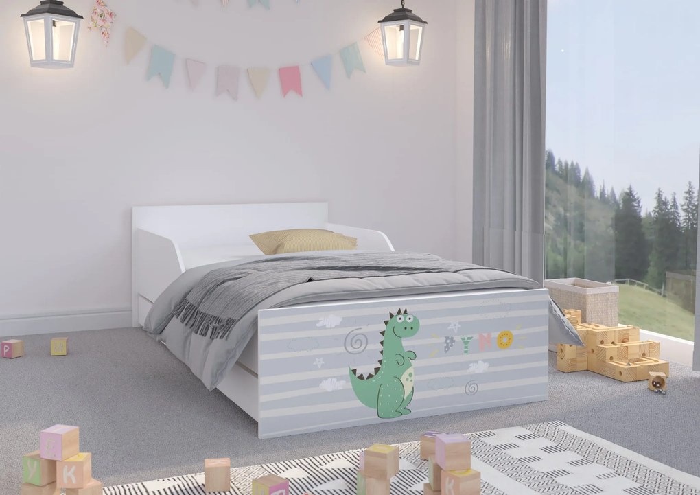 Wooden Toys Detská posteľ PUFI 160x80 DINO