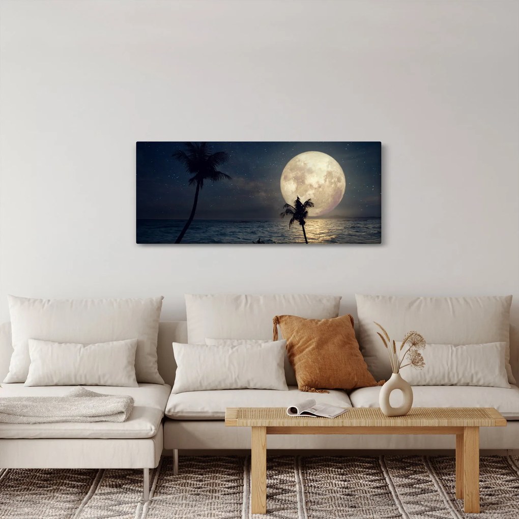 Obraz - Pláž za splnu (120x50 cm)