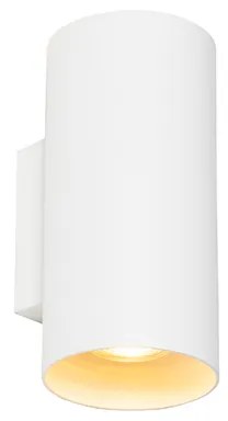 Dizajnová nástenná lampa biela okrúhla - Sab