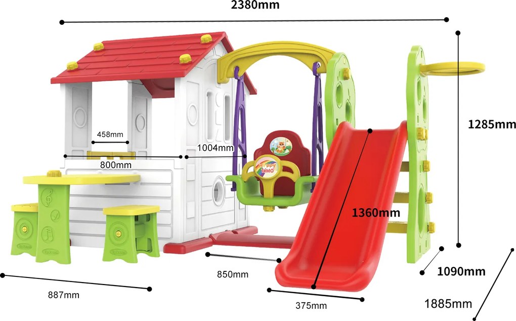 Záhradný domček 5v1 RAMIZ CHD-533 - červený