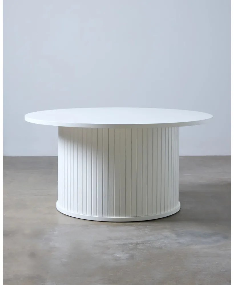 Biely okrúhly konferenčný stolík Nola – Unique Furniture