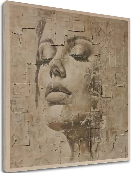 Obraz na dreve - Tvár v runách času