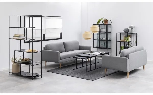 Súprava konferenčných stolíkov ALMA, 3 ks, antracit