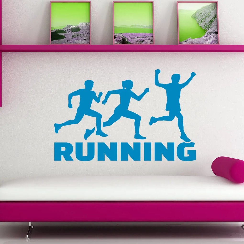 Veselá Stena Samolepka na stenu na stenu Running Farba: černá
