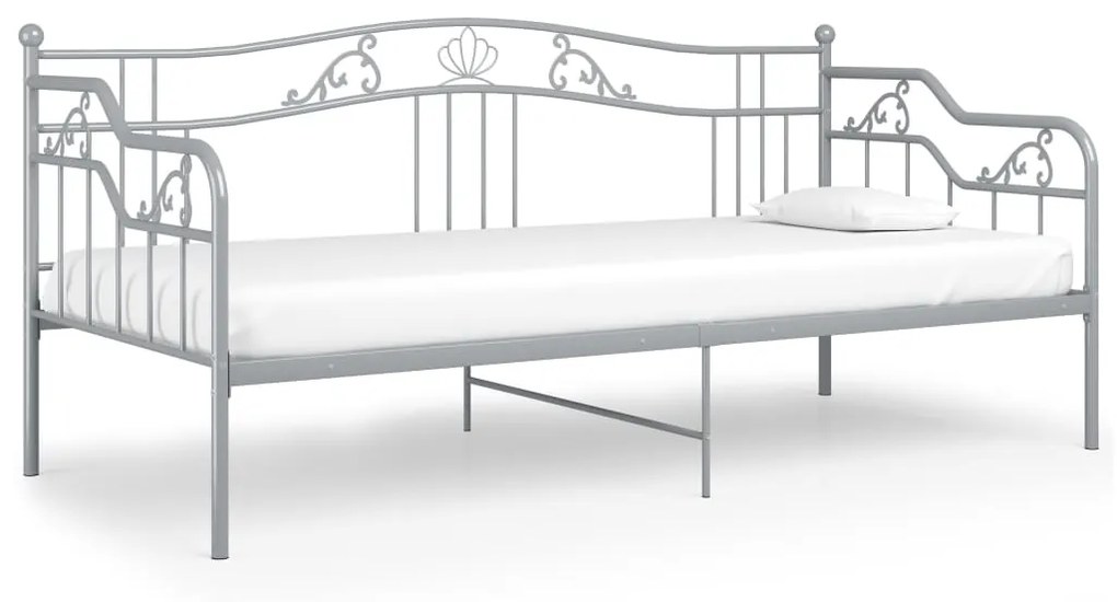 vidaXL Rám rozkladacej pohovky sivý kovový 90x200 cm